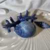 Muschelteller blaues Korallenmuster
