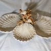 Vierfaches Muschel-Schälchen beige Koralle
