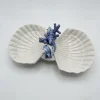 Doppelte Muschelschalen blaues Korallenmuster