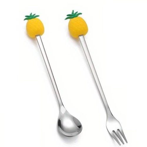 Besteckset Gabel und Löffel Ananas