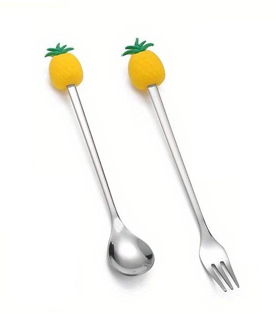 Besteckset Gabel und Löffel Ananas