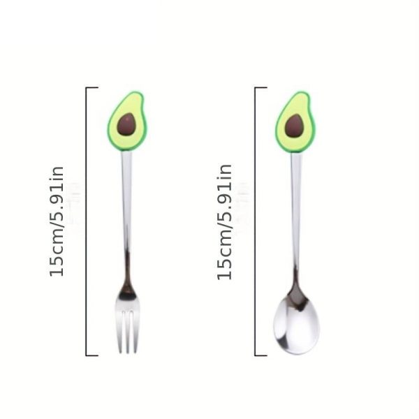 Besteckset Gabel Löffel Avocado