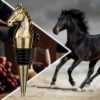 Flaschenverschluss Pferd - Weinkorken Silber