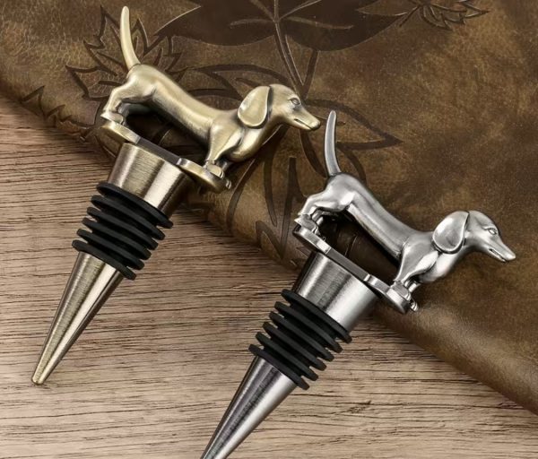 Dackel-Flaschenstopper – Weinkorken Silber