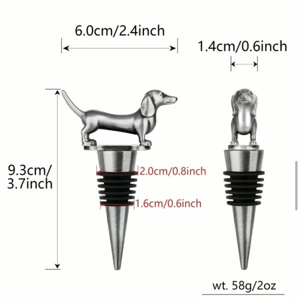 Dackel-Flaschenstopper – Weinkorken Silber