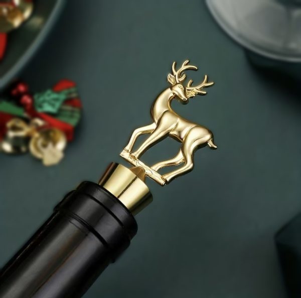 Hirsch-Flaschenstopper – Weinkorken Silber