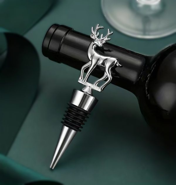 Hirsch-Flaschenstopper – Weinkorken Silber