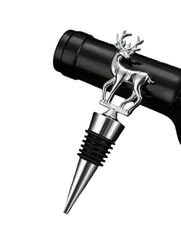 Hirsch-Flaschenstopper – Weinkorken Silber