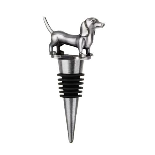 Dackel-Flaschenstopper – Weinkorken Silber