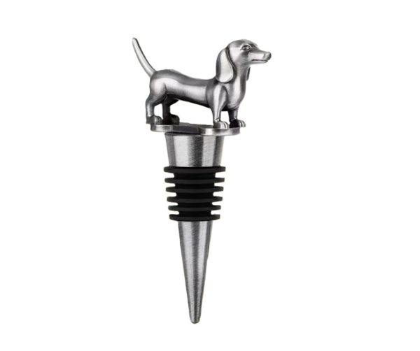 Dackel-Flaschenstopper – Weinkorken Silber
