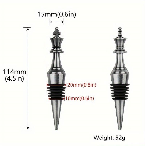 Schachfigur Flaschenverschluss - Weinkorken Silber