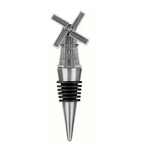 Windmühlen-Flaschenstopper - Weinkorken Silber