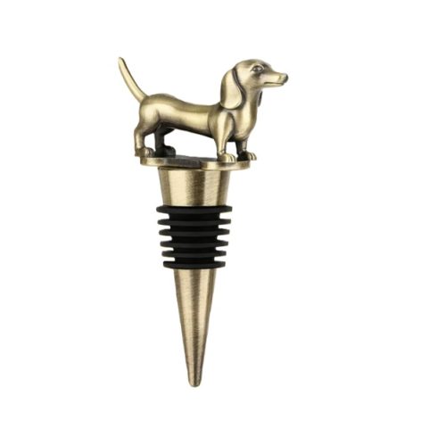 Dackel-Flaschenstopper – Weinkorken Gold