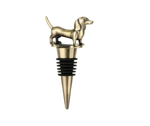 Dackel-Flaschenstopper – Weinkorken Gold