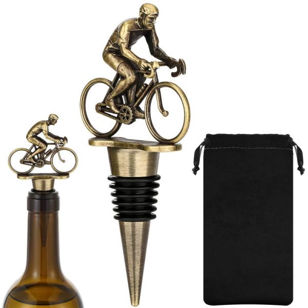 Flaschenstopper Fahrrad – Weinkorken Gold