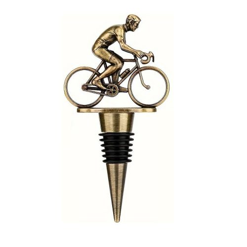 Flaschenstopper Fahrrad – Weinkorken Gold