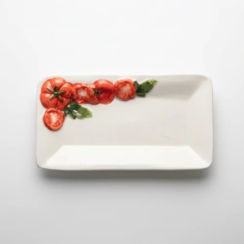 Quadratischer Teller klein Tomate