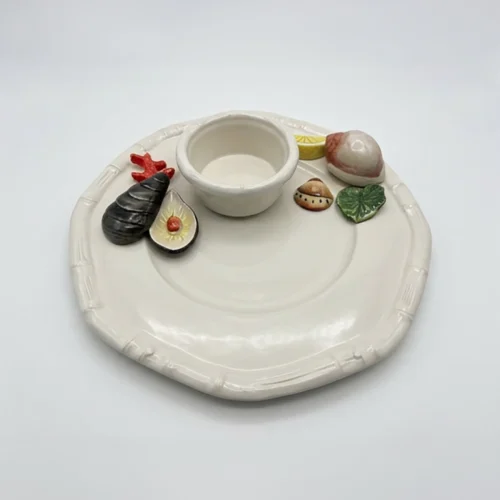 Italienisch-Meer-Geschirr-Keramik-Bella-Ceramics_28 Kopie 2 Runder Teller mit Schälchen Meer