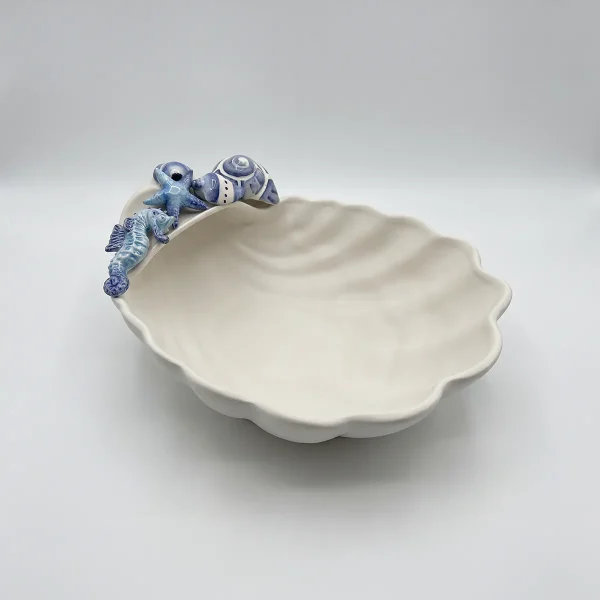 Muschelschale blau Seepferdchen