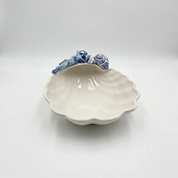 Muschelschale blau Seepferdchen