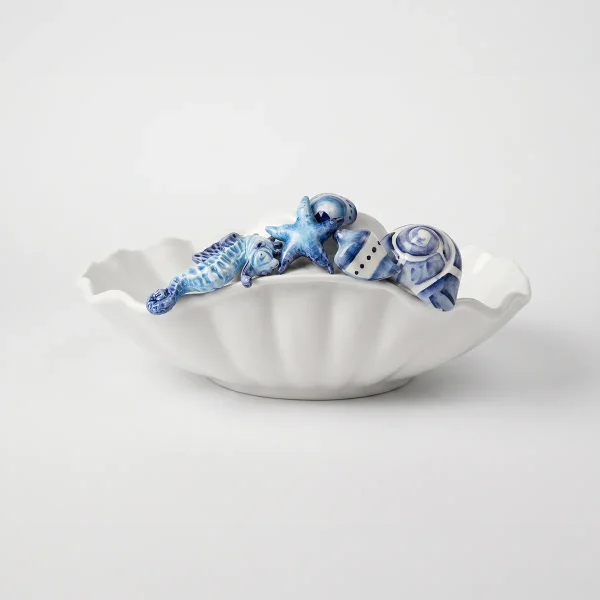 Muschelschale blau Seepferdchen