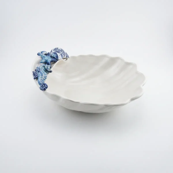 Muschelschale blau Seepferdchen