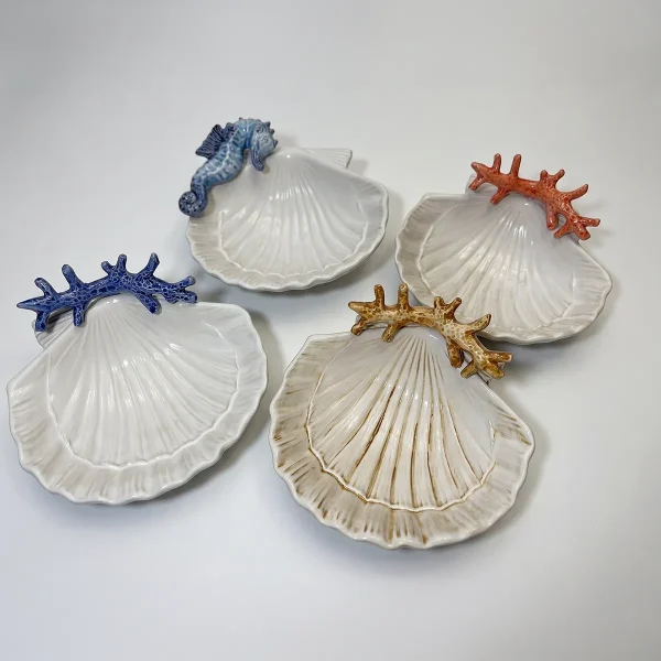 Italienisches-Seepferdchen-Geschirr-Keramik-Bella-Ceramics_IMG_E0871 Kopie 3 Muschelschälchen Seepferdchen