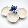 Vierfache Muschelschale blaues Korallenmotiv