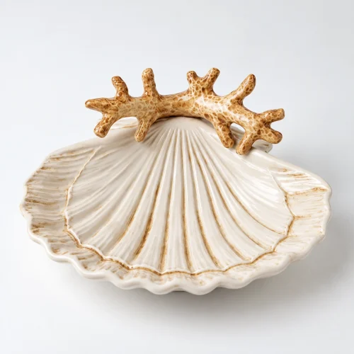 Muschelschälchen Beige Koralle