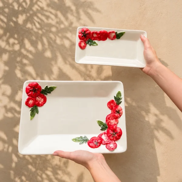 Quadratischer Teller klein Tomate