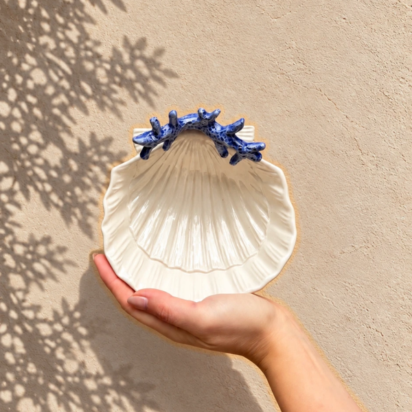 Muschelschälchen blaue Koralle
