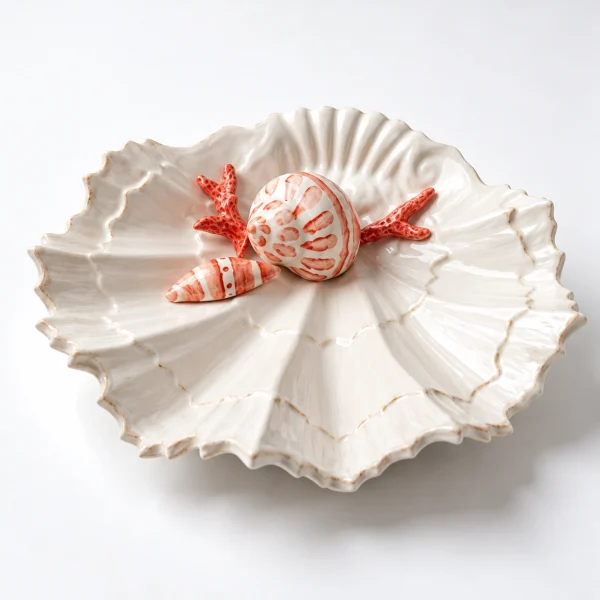 Muschelteller rote Koralle