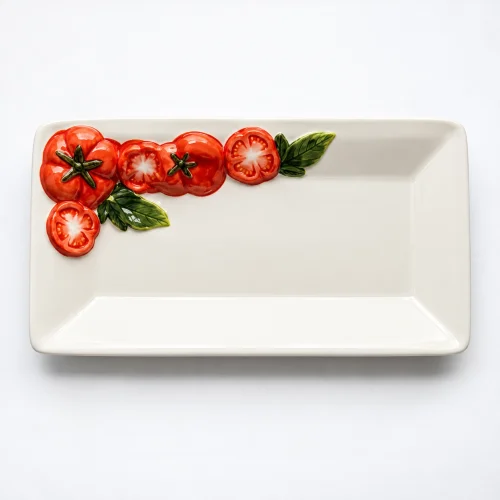 Quadratischer Teller klein Tomate