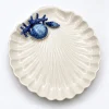 Muschelteller blaues Korallenmuster