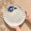 Muschelteller blaues Korallenmuster